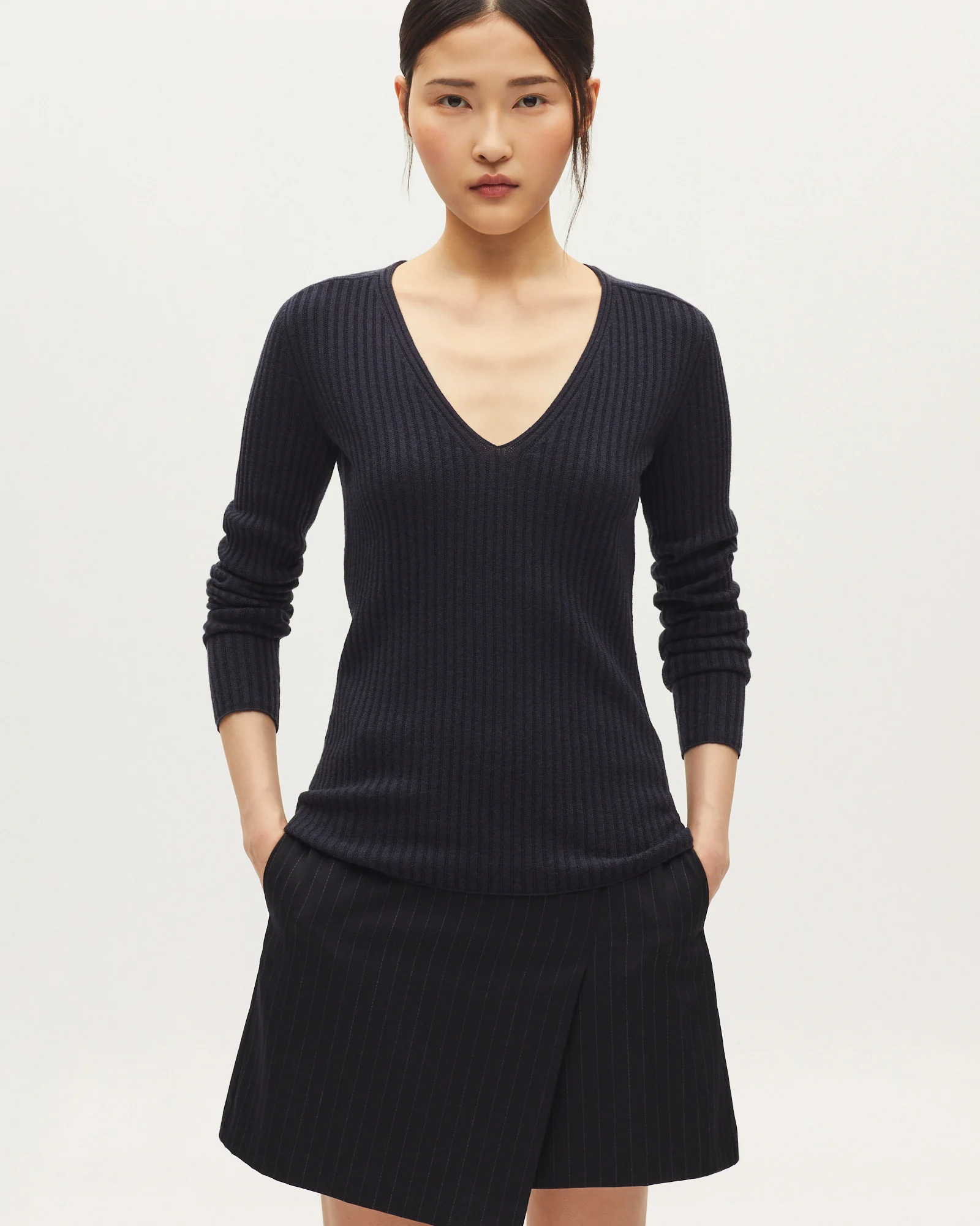 Pull col V en laine mérinos