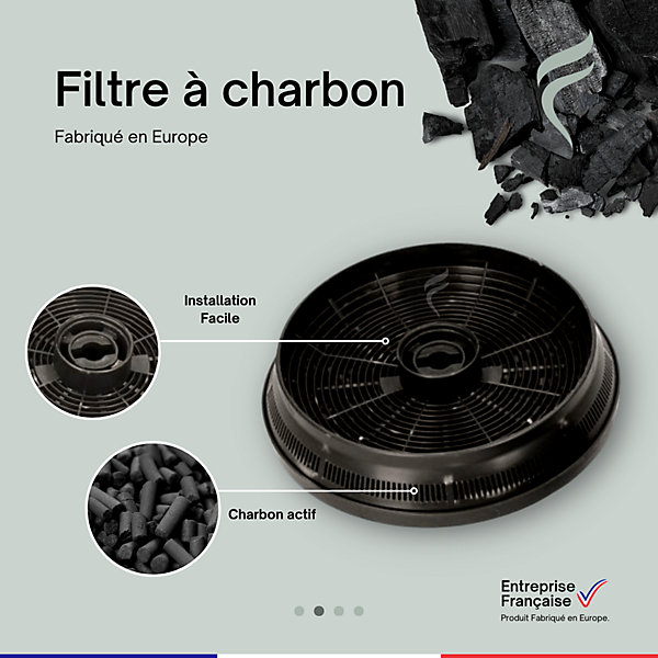 Lot de 2 Filtres à Charbon pour Hotte Rosières - KFC6914, 35602057 - 146mm