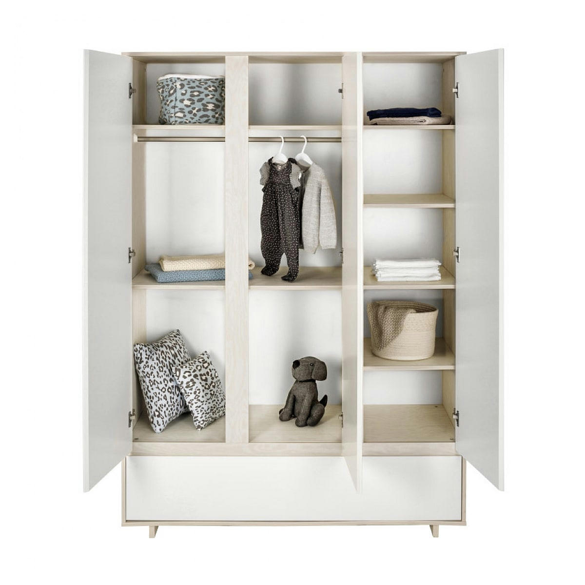 CAPRI - Armoire 3 portes blanc