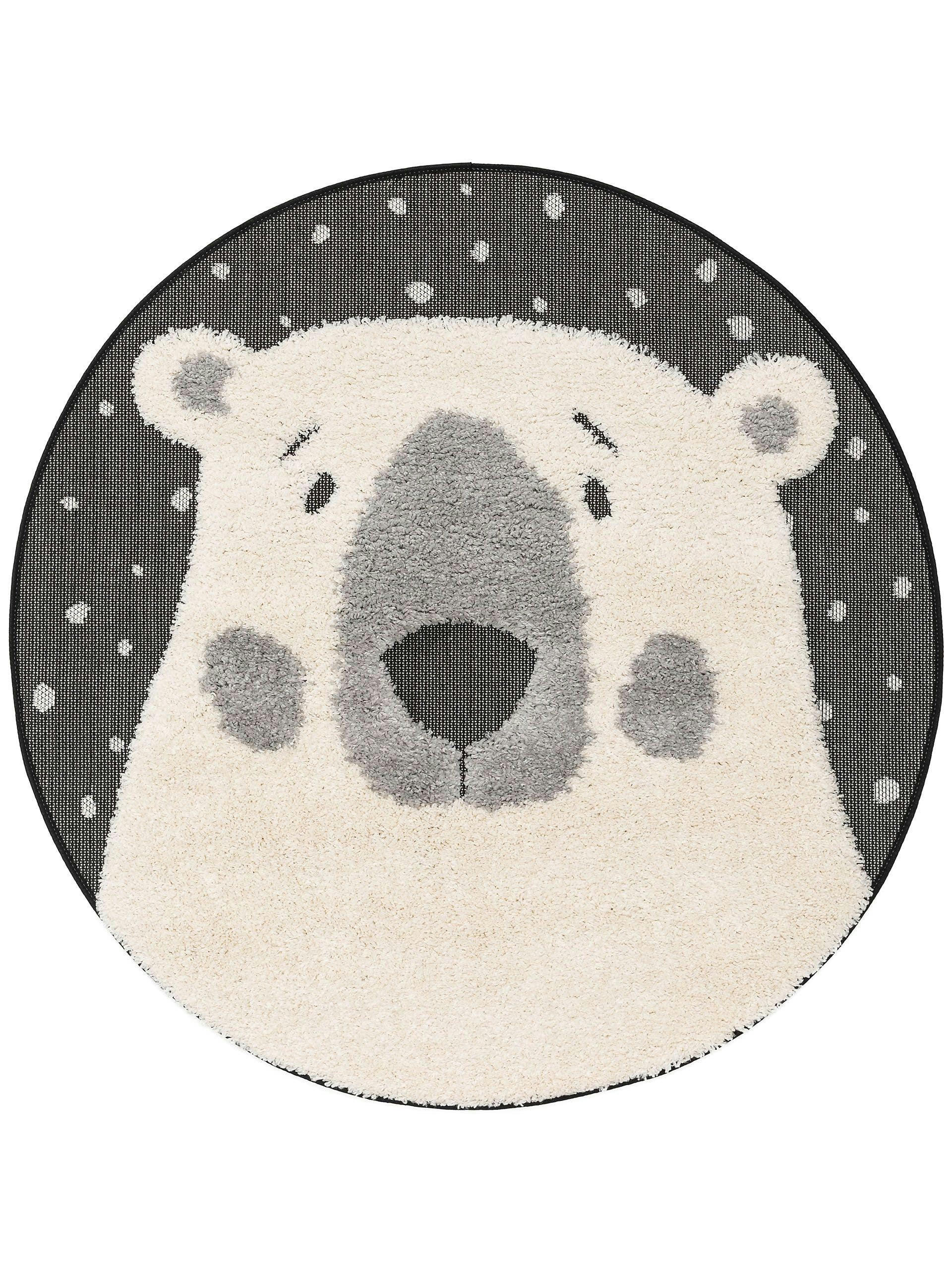 CARLO - Tapis enfant noir & blanc D 120 rond