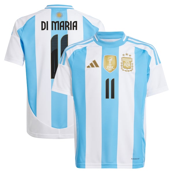 Angel Di Maria Argentina National Team adidas Youth 2024 Home Replica Jersey - White