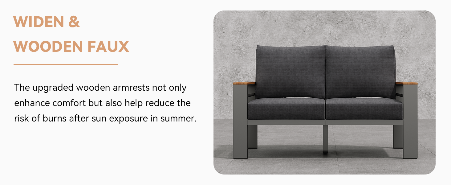 loveseats  widen and wooden faux