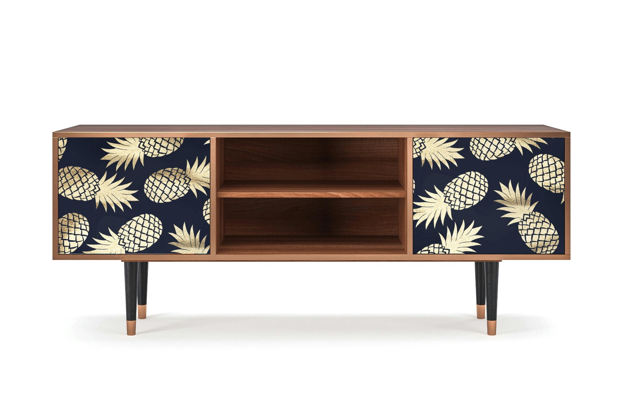 SUNNY PINEAPLE - Meuble TV  bleu et jaune 2 portes L 170 cm