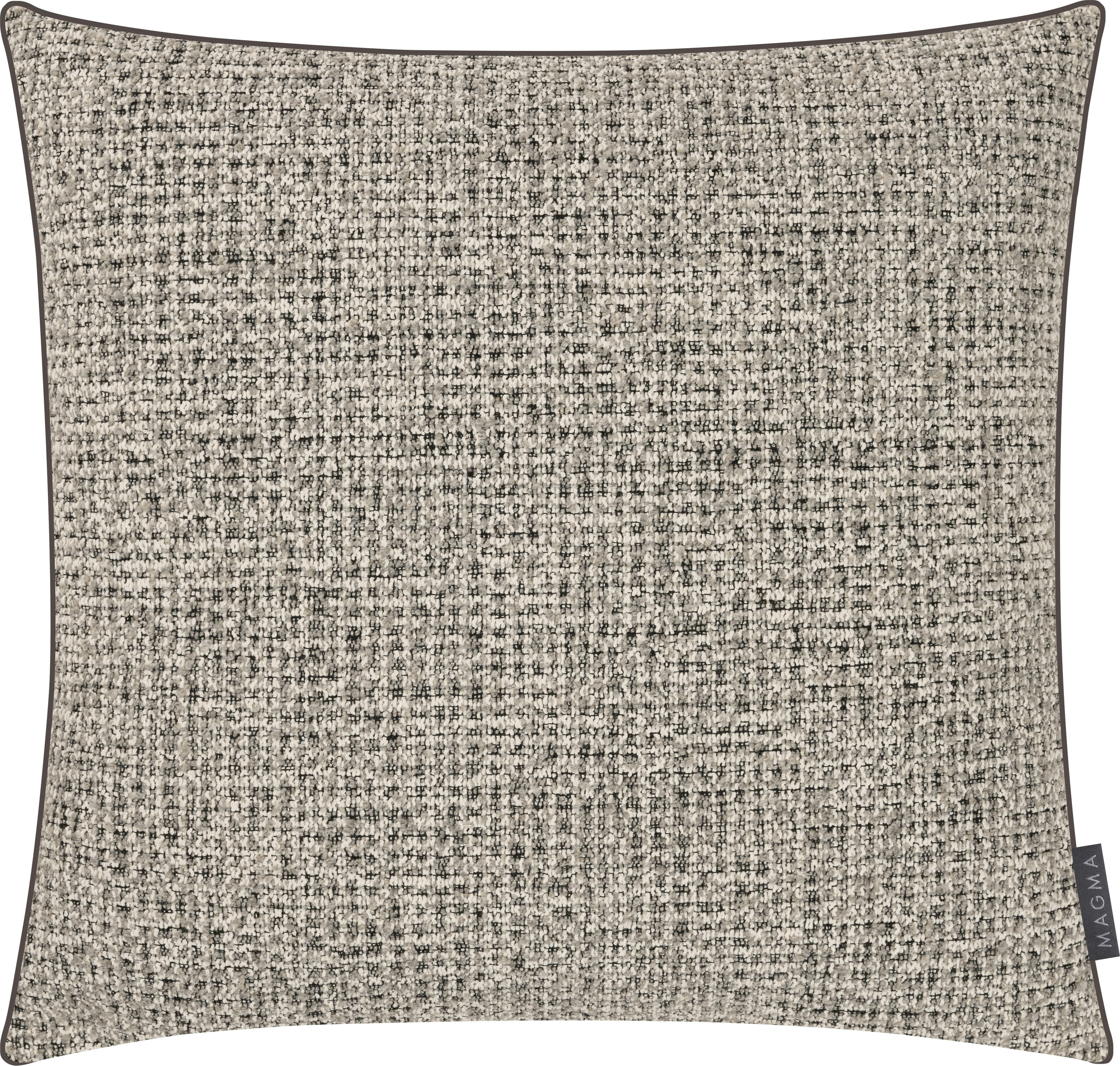 MALIA - Housse de coussin jacquard gris avec passepoil - 50x50