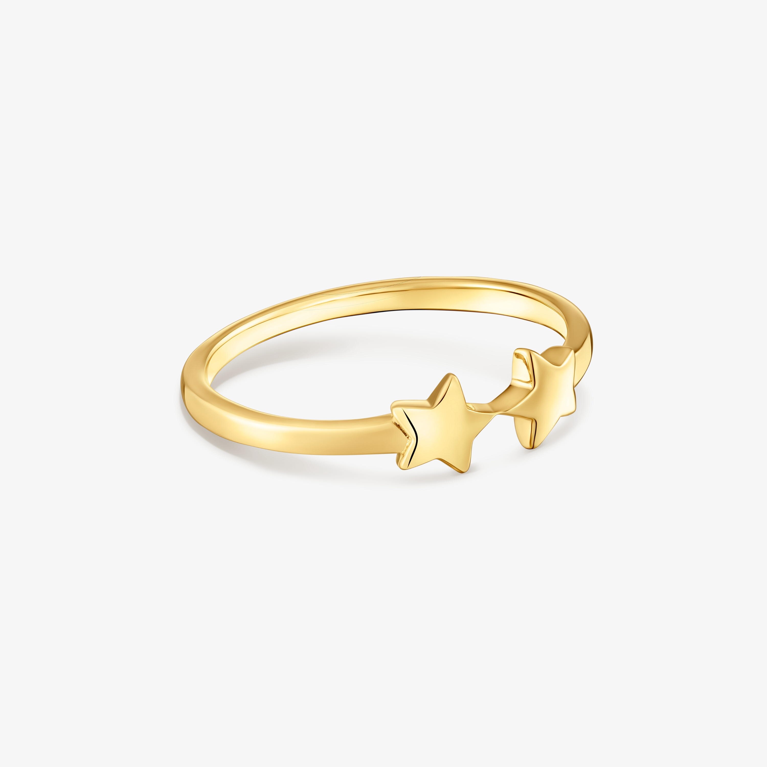 Anillo abierto con baño de oro 18 kt sobre plata y estrellas TOUS Motivos