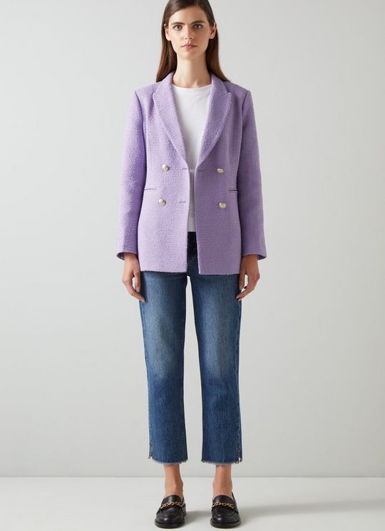 Mariner Lilac Italian Tweed Double-Breasted Jacket