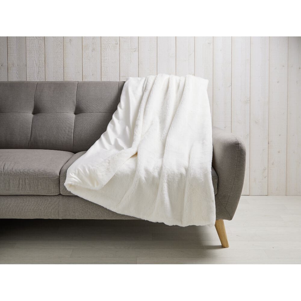 Plaid fausse fourrure - marron ou blanc