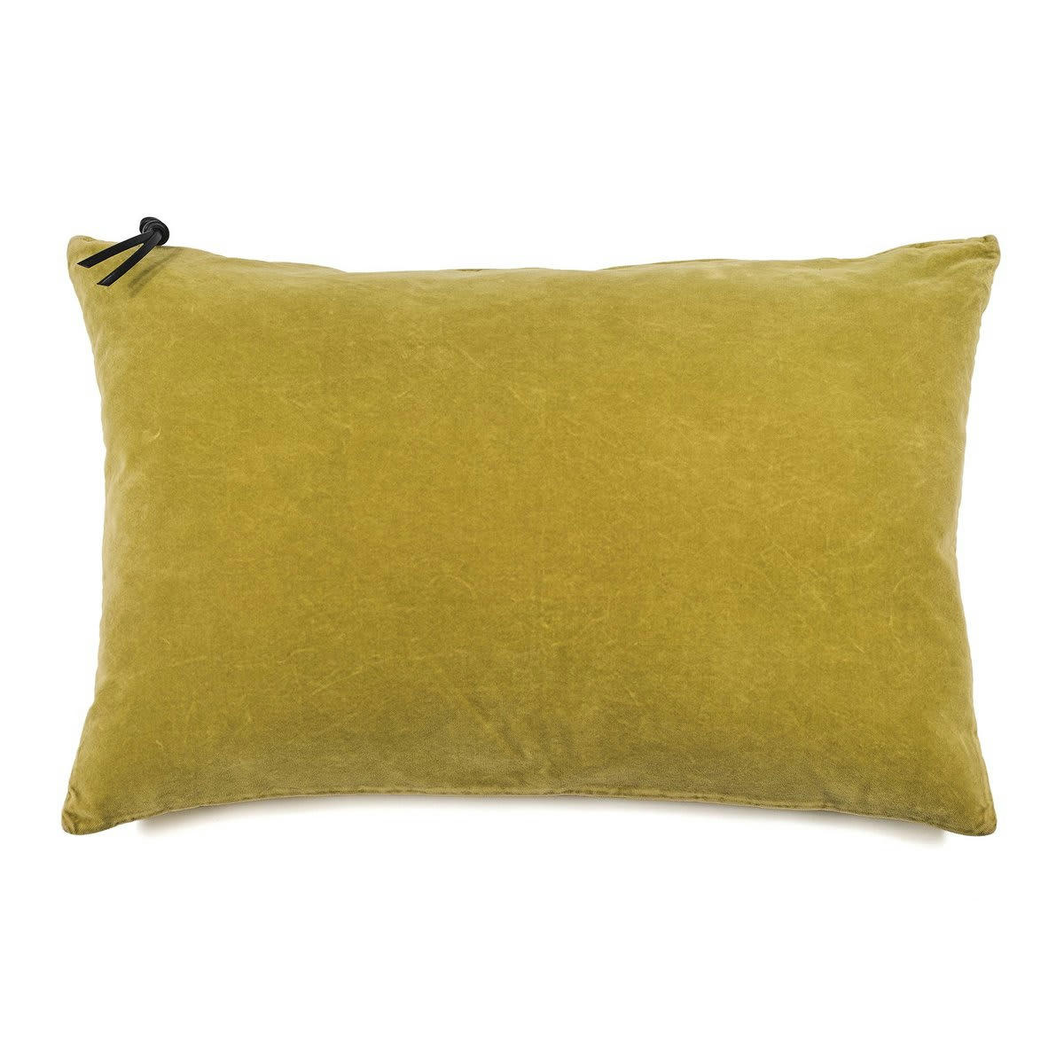 L'ESSENTIEL - COUSSIN - Lavage de velours Vert Citron 40x60
