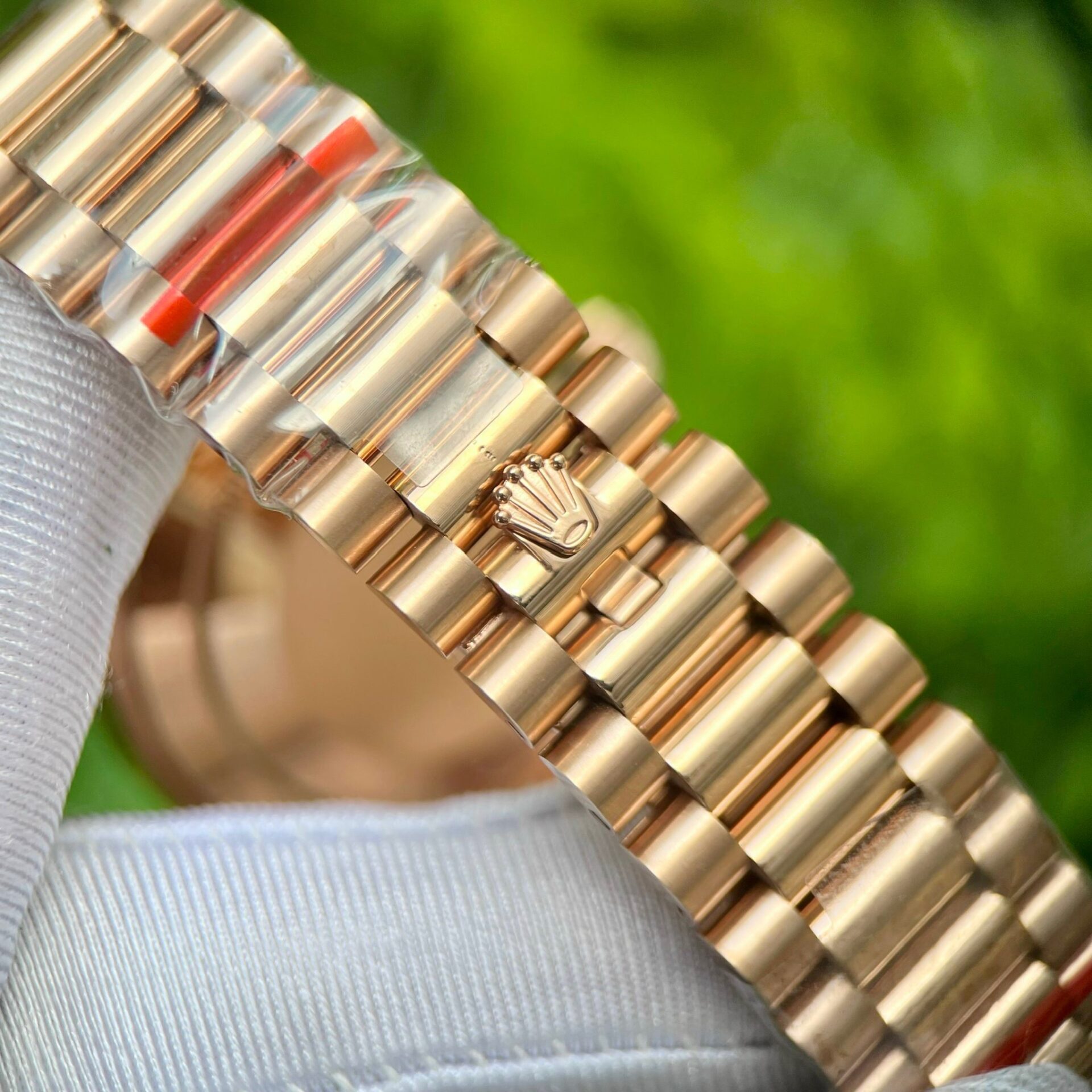 Rolex Day-Date 228235 RG Plated Pink Dial CZ Diamonds 40mm Super Clone