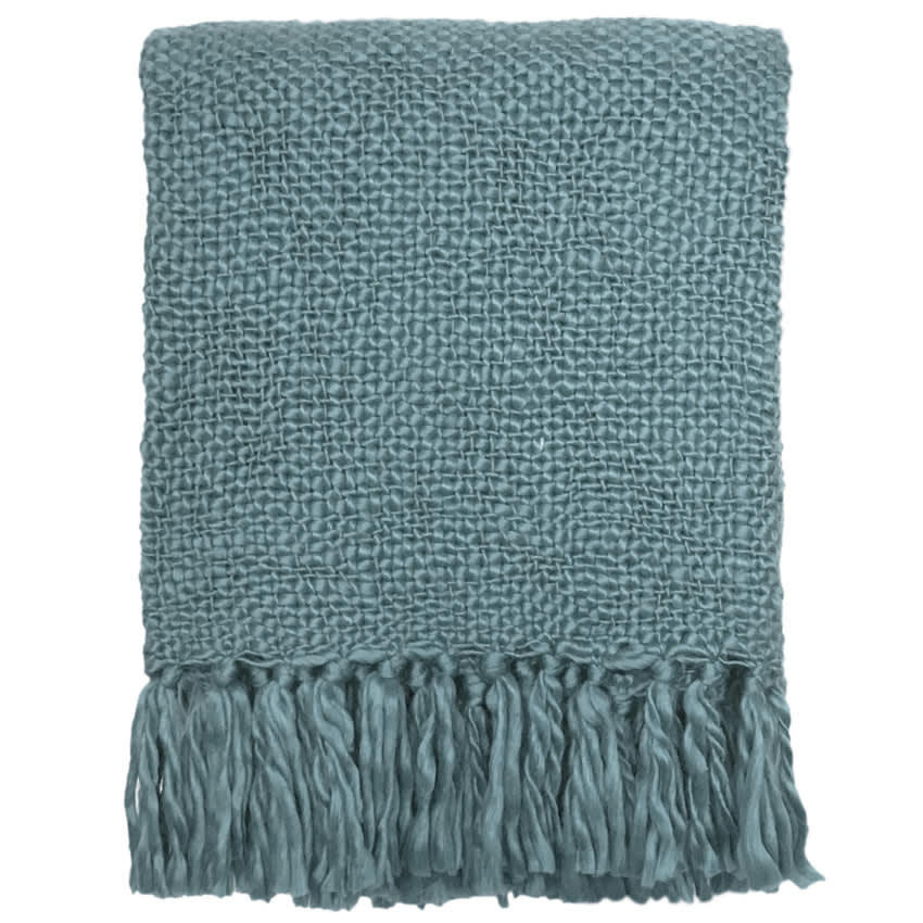 SOLID - Plaid bleu plomb 125x150