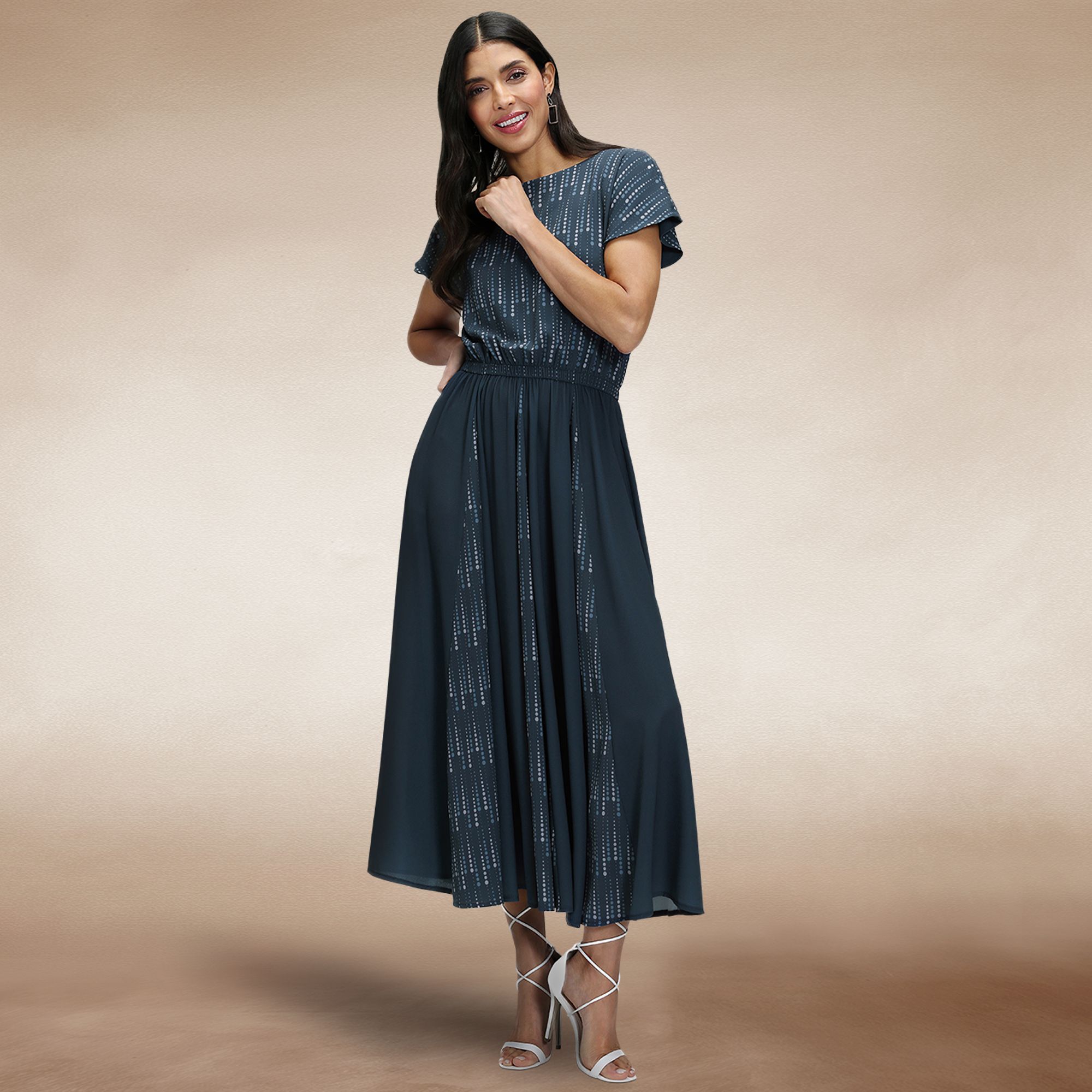 Hot Squash Pleated Midi Dress