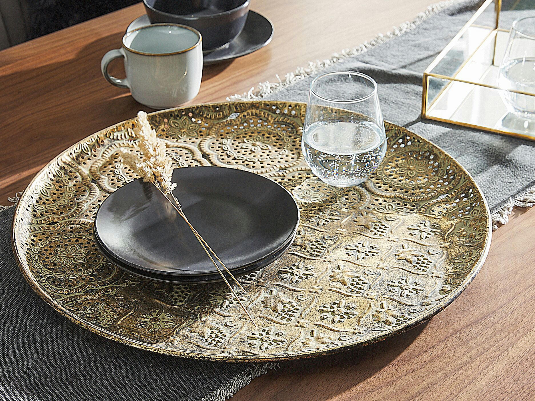 KITNOS - Plateau de service doré ø 49 cm