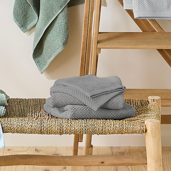 Lot 2 serviettes de bain et 2 gants de toilette 70x140cm