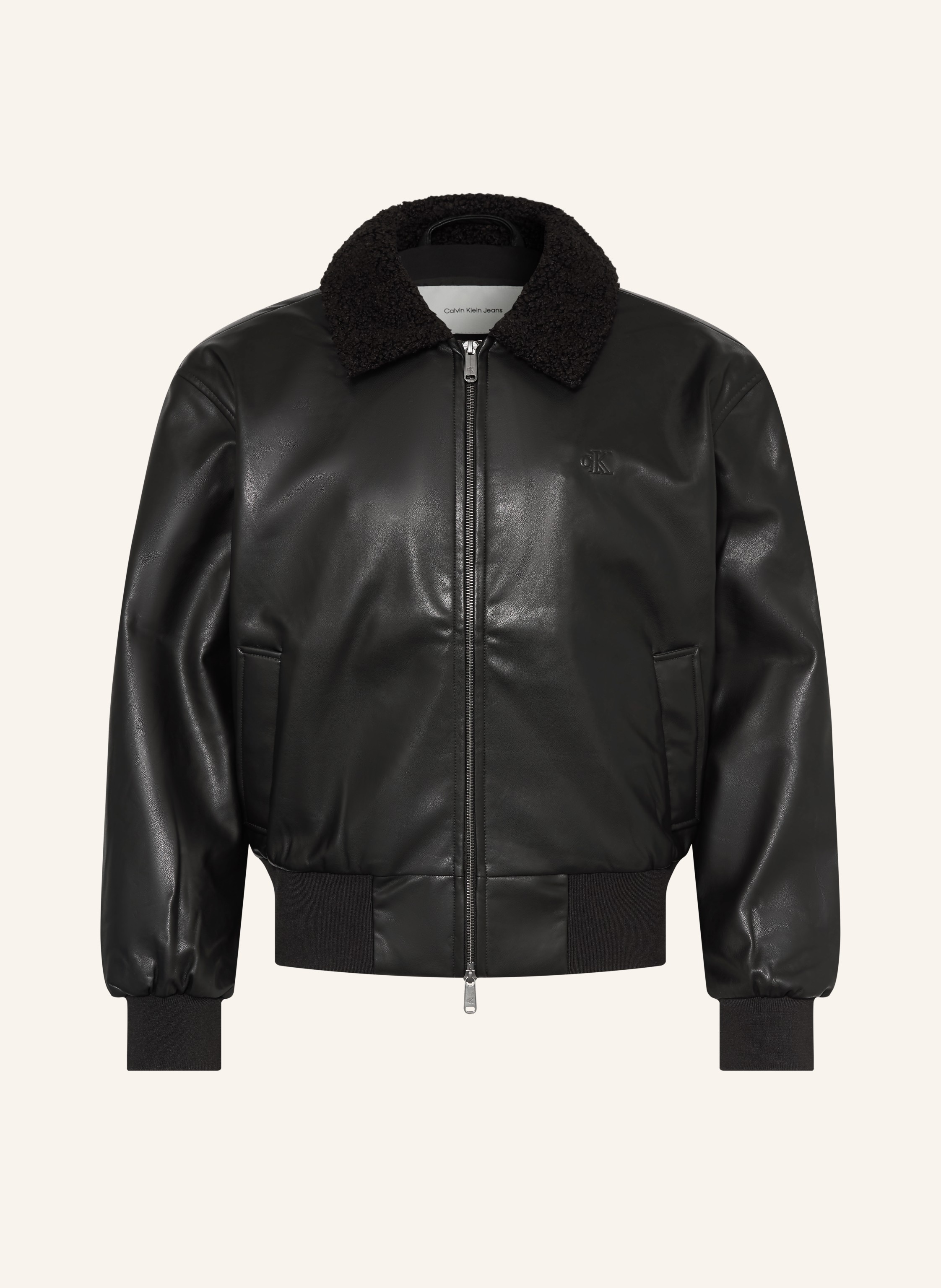 Calvin Klein Jeans Blouson in Lederoptik mit Kunstfell