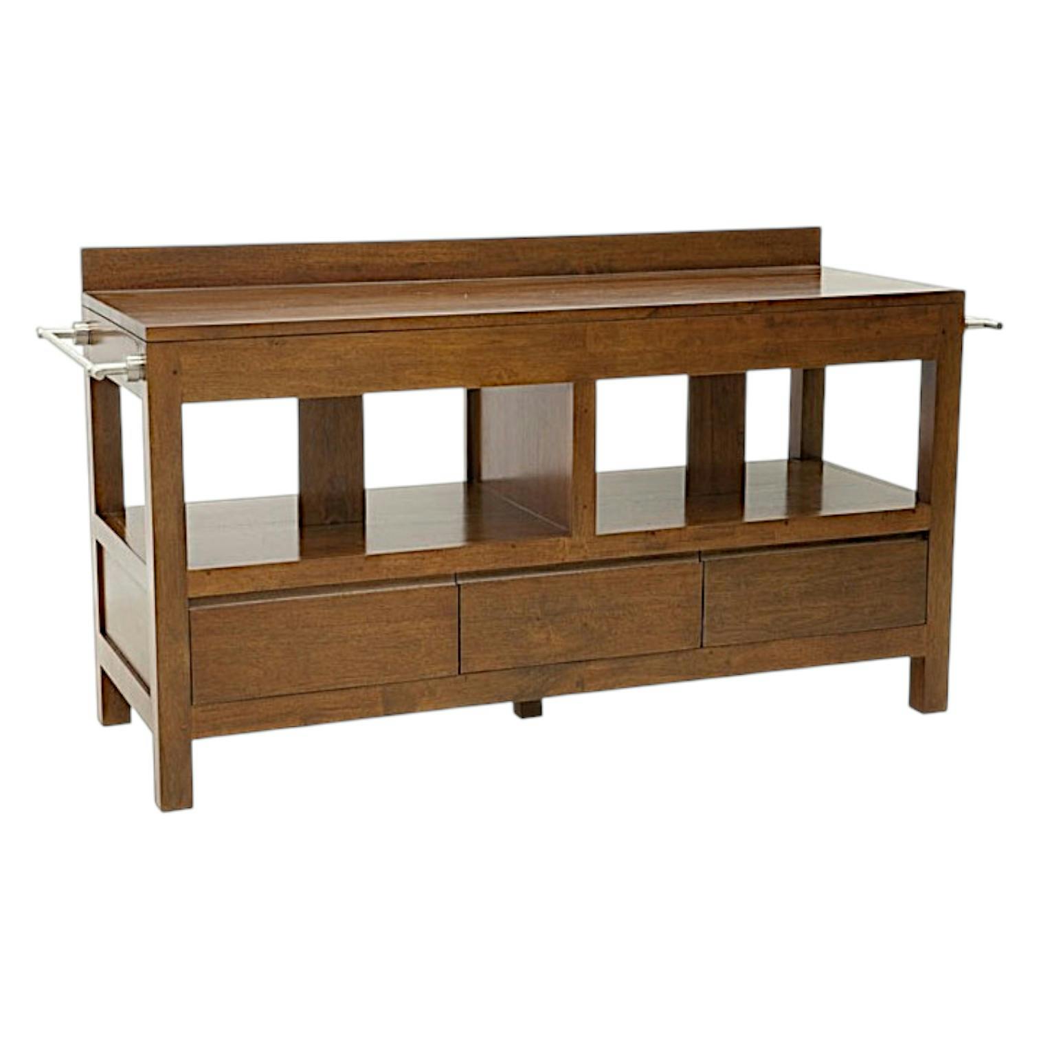 Meuble bas salle de bain 3 tiroirs hévéa 154cm OLGA