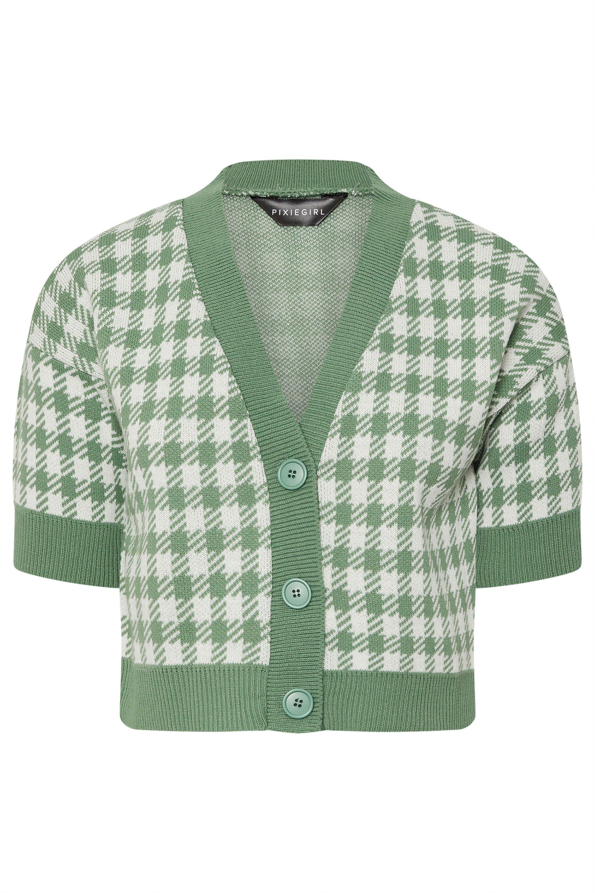 PixieGirl Petite Knitted Gingham Cardigan