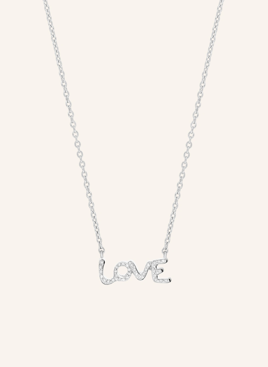 Leaf Halskette TINY LOVE aus 14 Karat Weißgold mit Diamanten