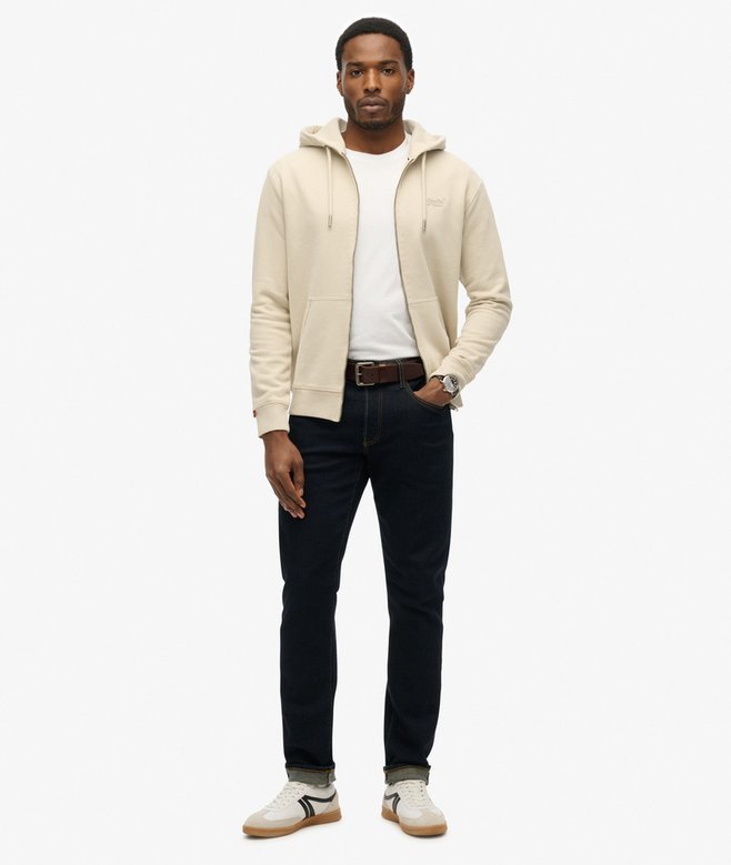 Essential Logo Half Brushed Zip Hoodie