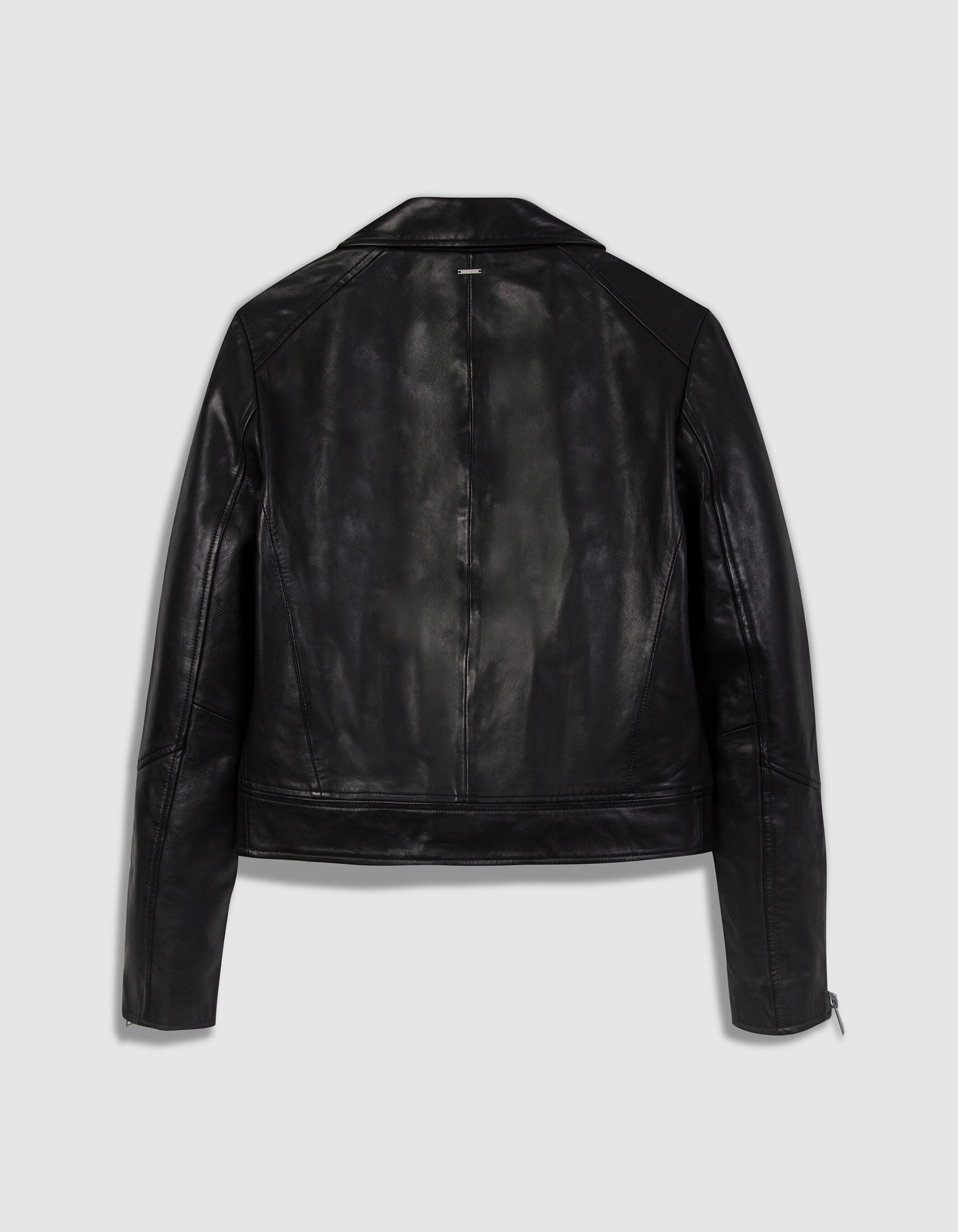 Blouson noir cuir esprit motard Femme