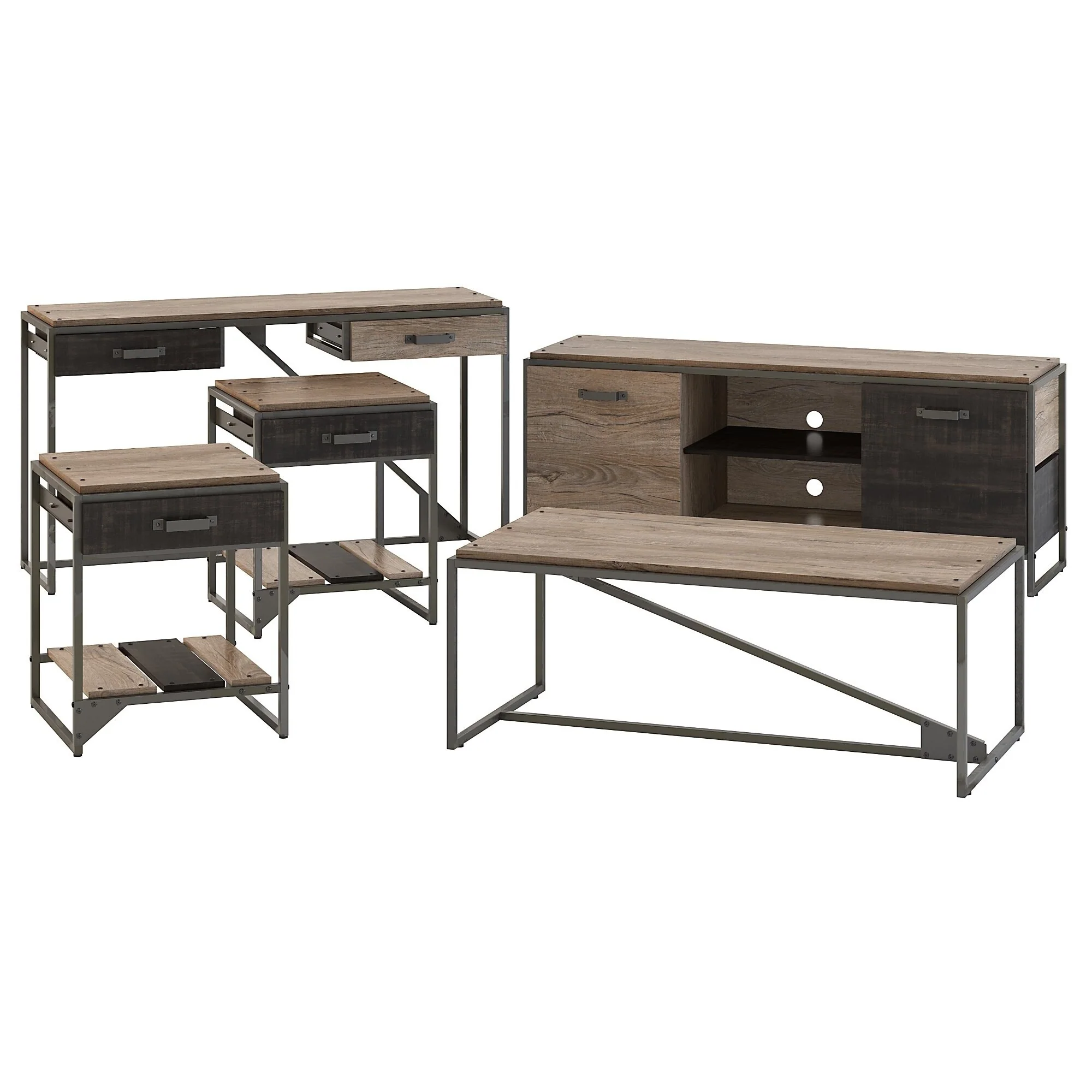 Refinery 60W TV Stand with Living Room Table Set