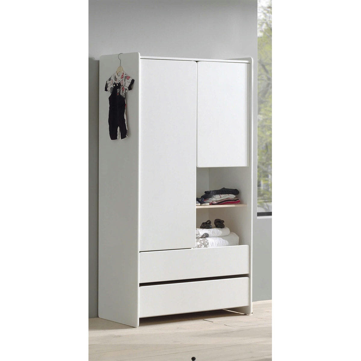 KIDDY - Armoire 2 portes blanc