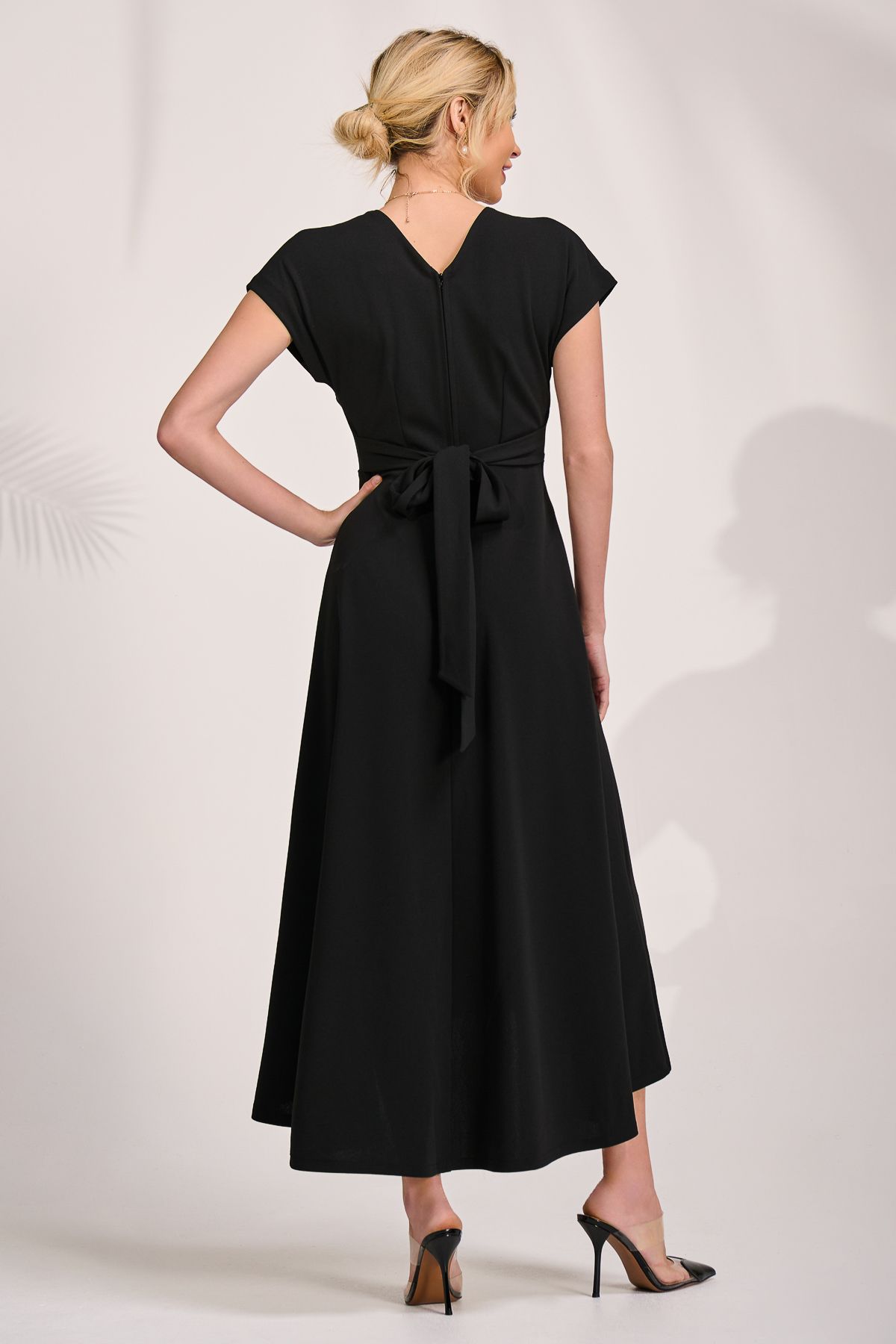 Jolie Moi Scuba Dipped Hem Maxi Dress