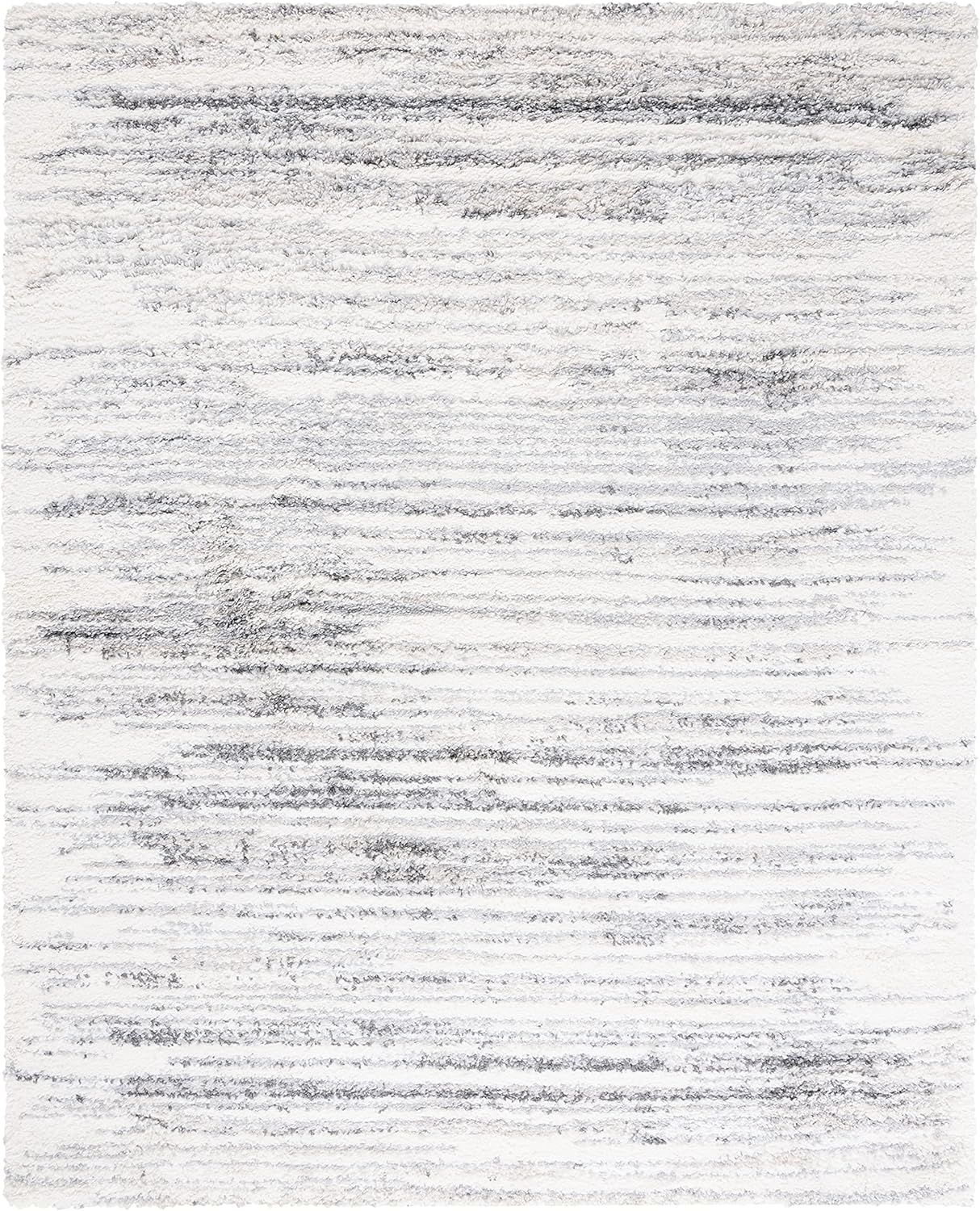 SAFAVIEH Fontana Shag Collection Area Rug - 9' x 12', Ivory & Grey, Modern Design, Non-Shedding & Easy Care, 2-inch Thick Ideal for High Traffic Areas in Living Room, Bedroom (FNT850A)