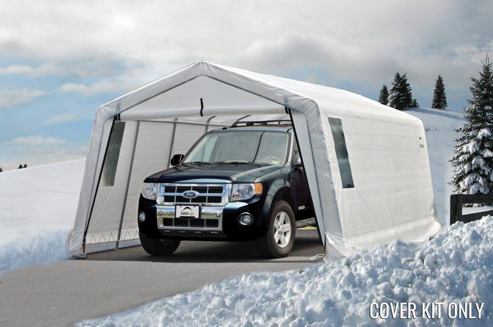 Replacement Cover Only - ShelterLogic Clearview Replacement Cover Water Resistant Shelter Replacement Cover Kit w/UV Protection, 11 x 20 x 8-ft