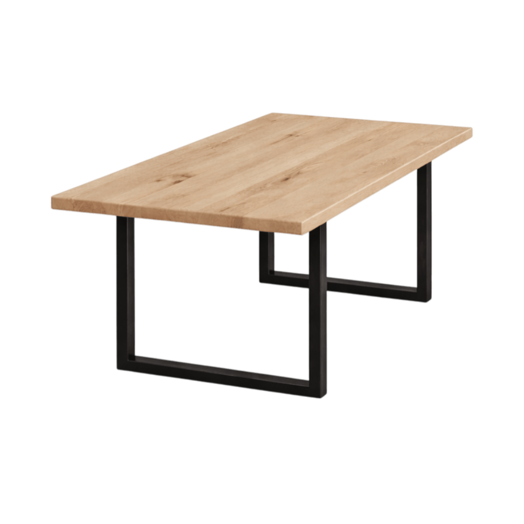 Table extensible bois de chêne blanc pieds en U 200 cm PALERME