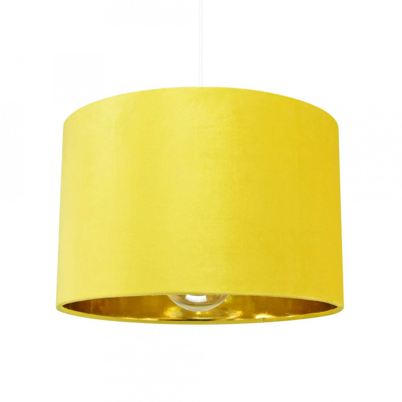 VELOURS - Suspension en tissu velours jaune
