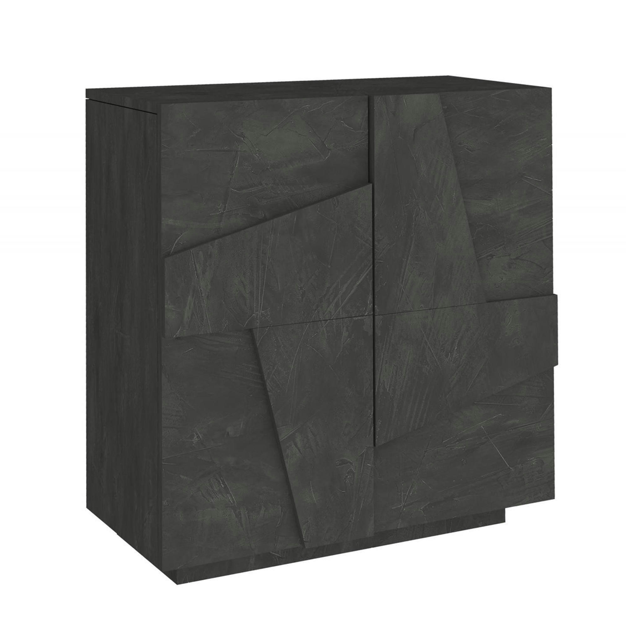 DFOGL - Meuble à chaussures avec 2 portes effet bois gris cendre