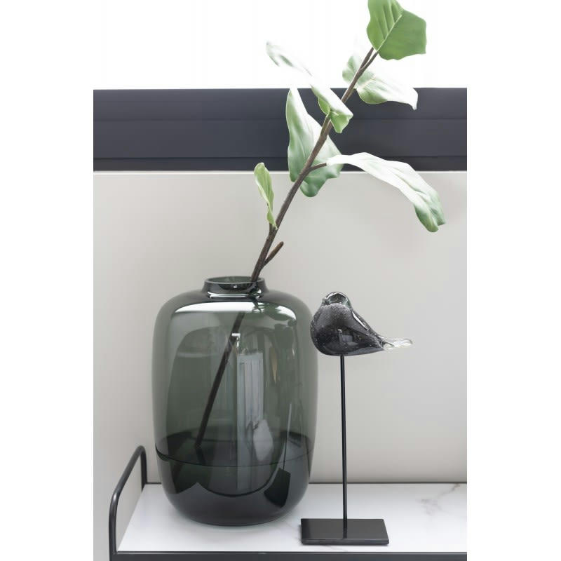 CLEO - Vase verre gris H35cm