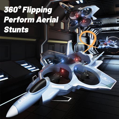 NNEOBA 2.4G RC Fighter Jet with Camera & Missile Launch (Grey)