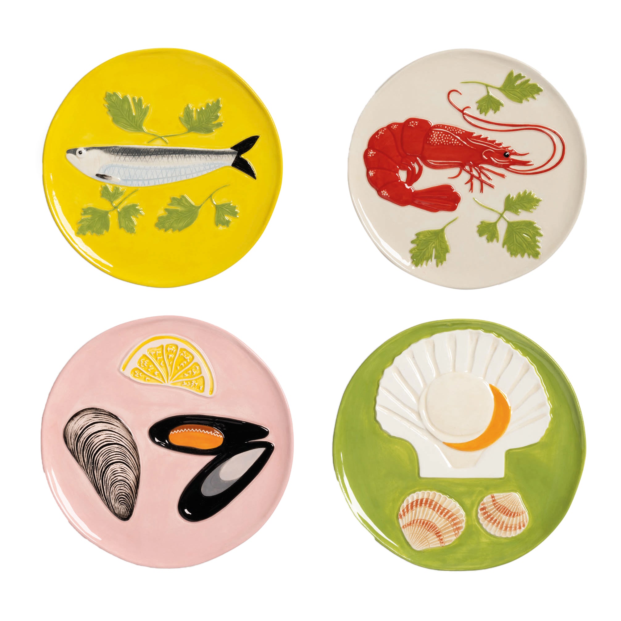 &k amsterdam De La Mer Bord Ø 16 cm - Set van 4