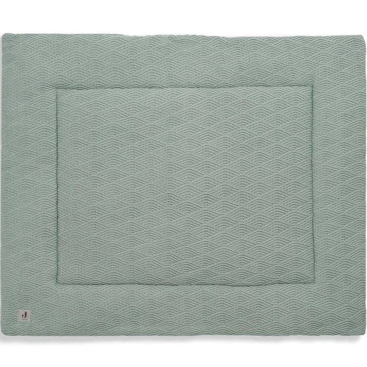 - Tapis de jeu réversible en tricot vert cendre (80 x 100 cm)