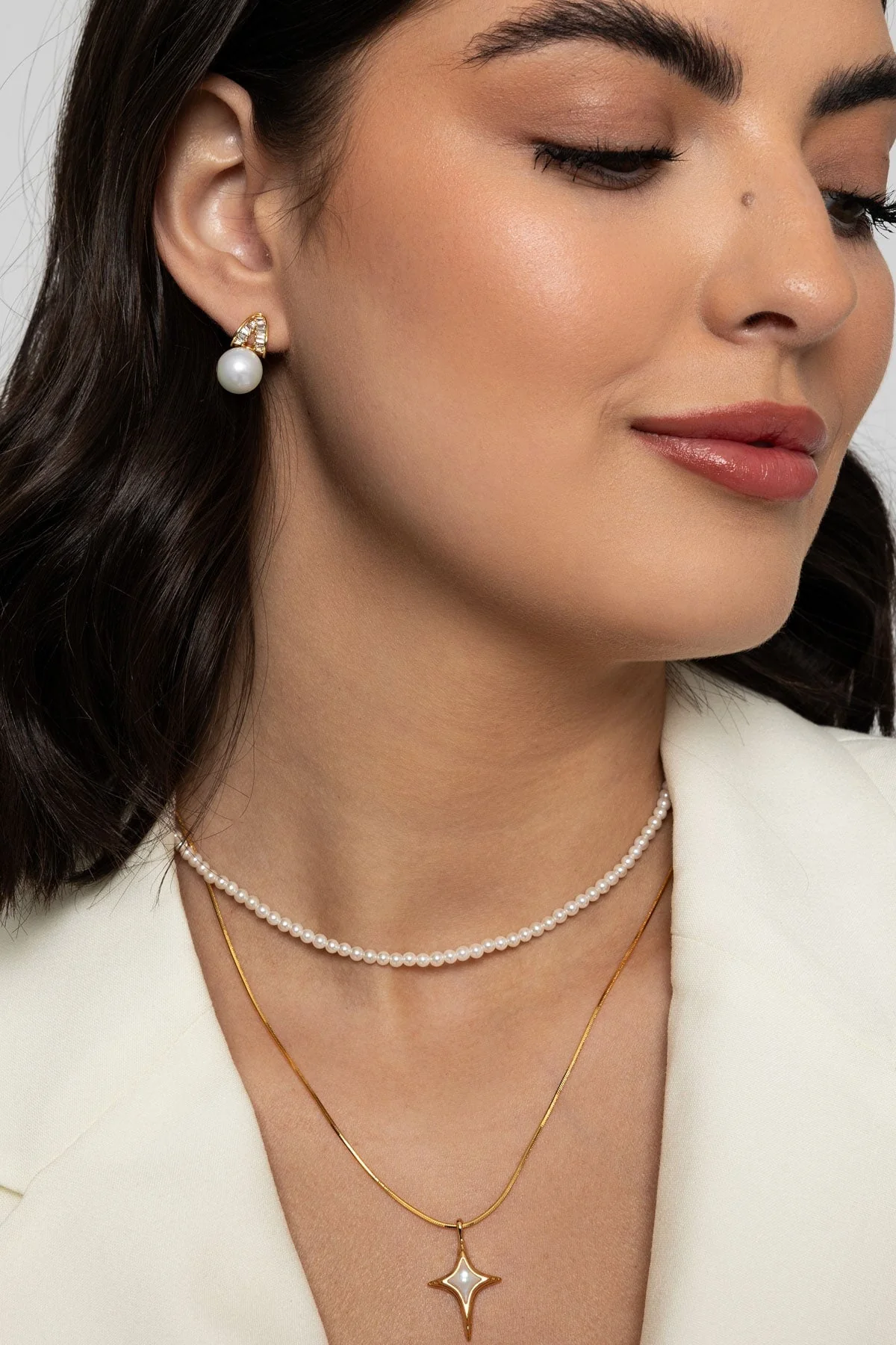 The Pink Box Pearl Earrings