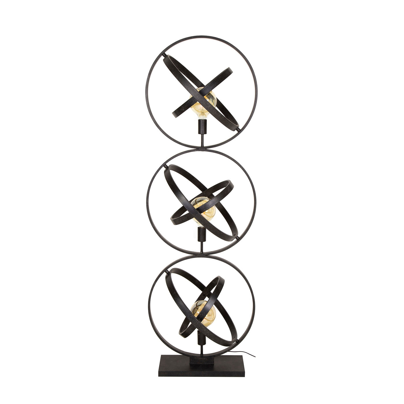 Giga Meubel Vloerlamp Galaxy - Zwart Metaal - 3-Lichts - 50x45x155cm