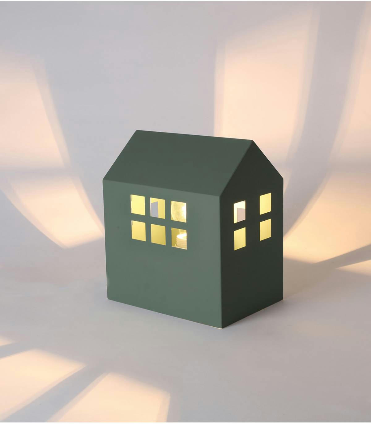 HOUSE - Lampe en métal vert h.23 cm