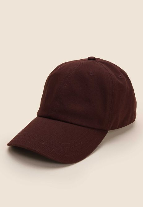 Mens Burgundy Wash Baseball Cap