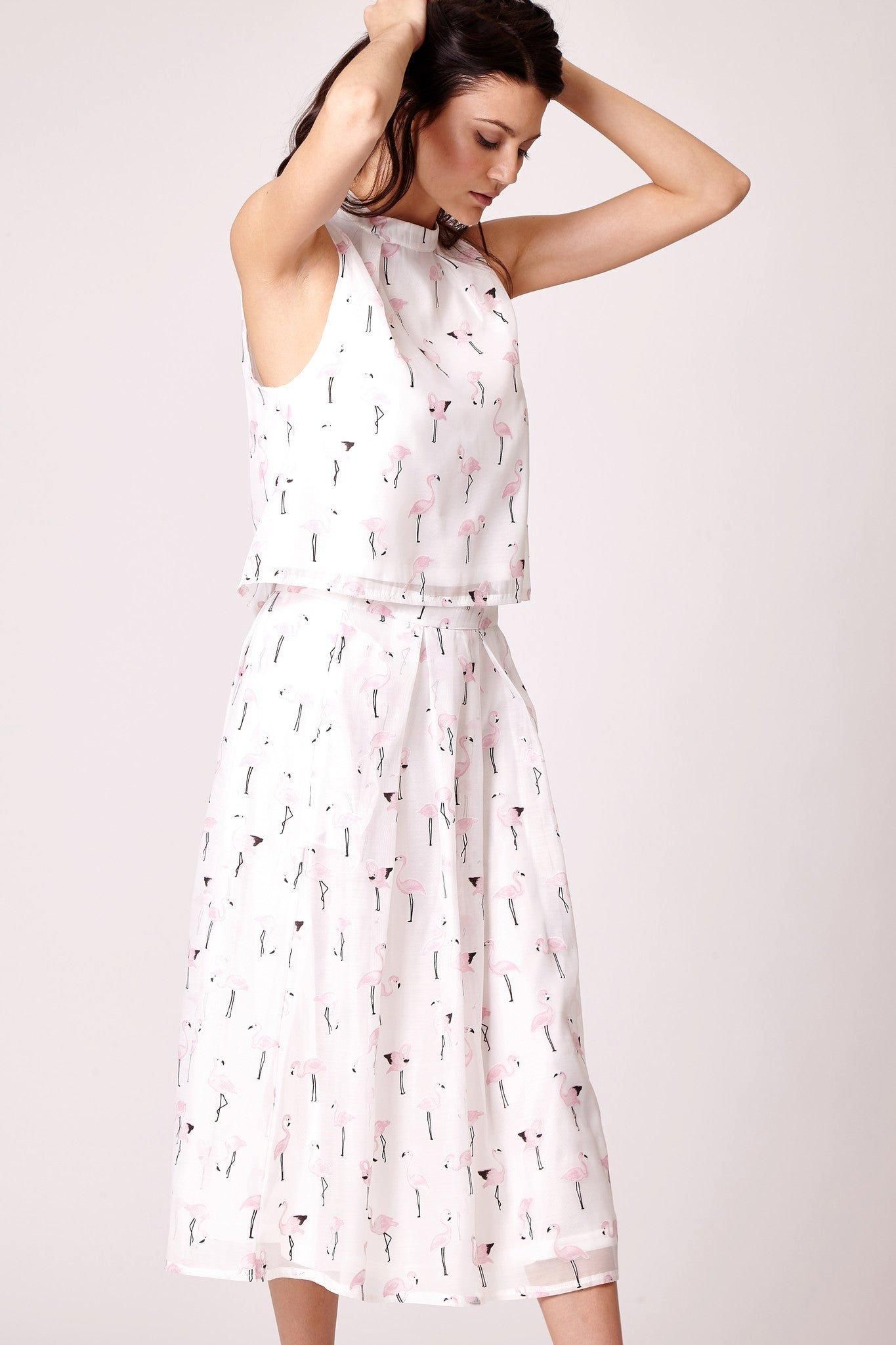 Cutie London Cutie Cool Flamingo Print Top