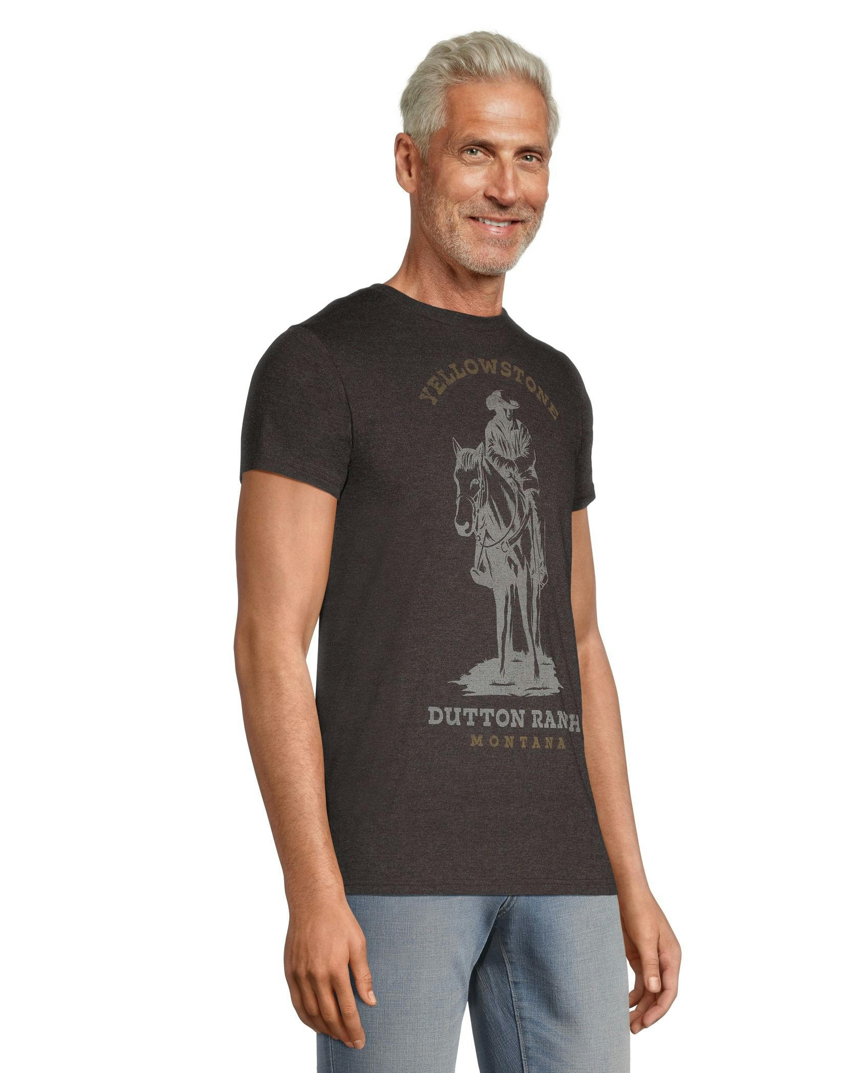 Logo T-Shirt Men's Yellowstone Montana Classic Fit Crewneck Graphic T Shirt