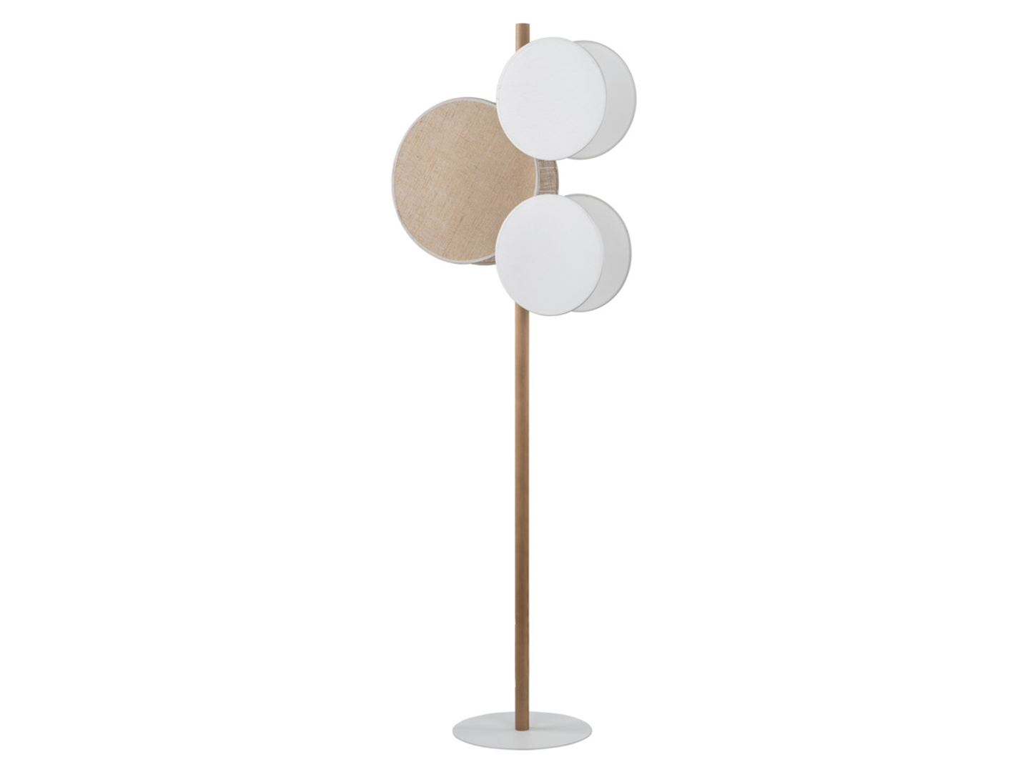 Lampa podłogowa Pulsce 3-punktowa drewniana brązowa