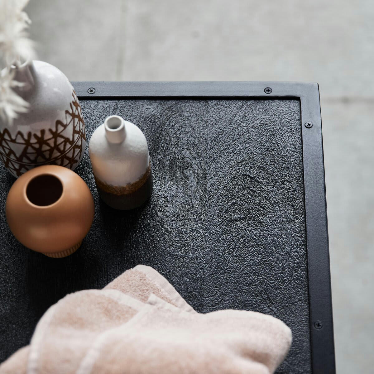 ARSÈNE - Meuble sous vasque en manguier massif et métal 140 cm