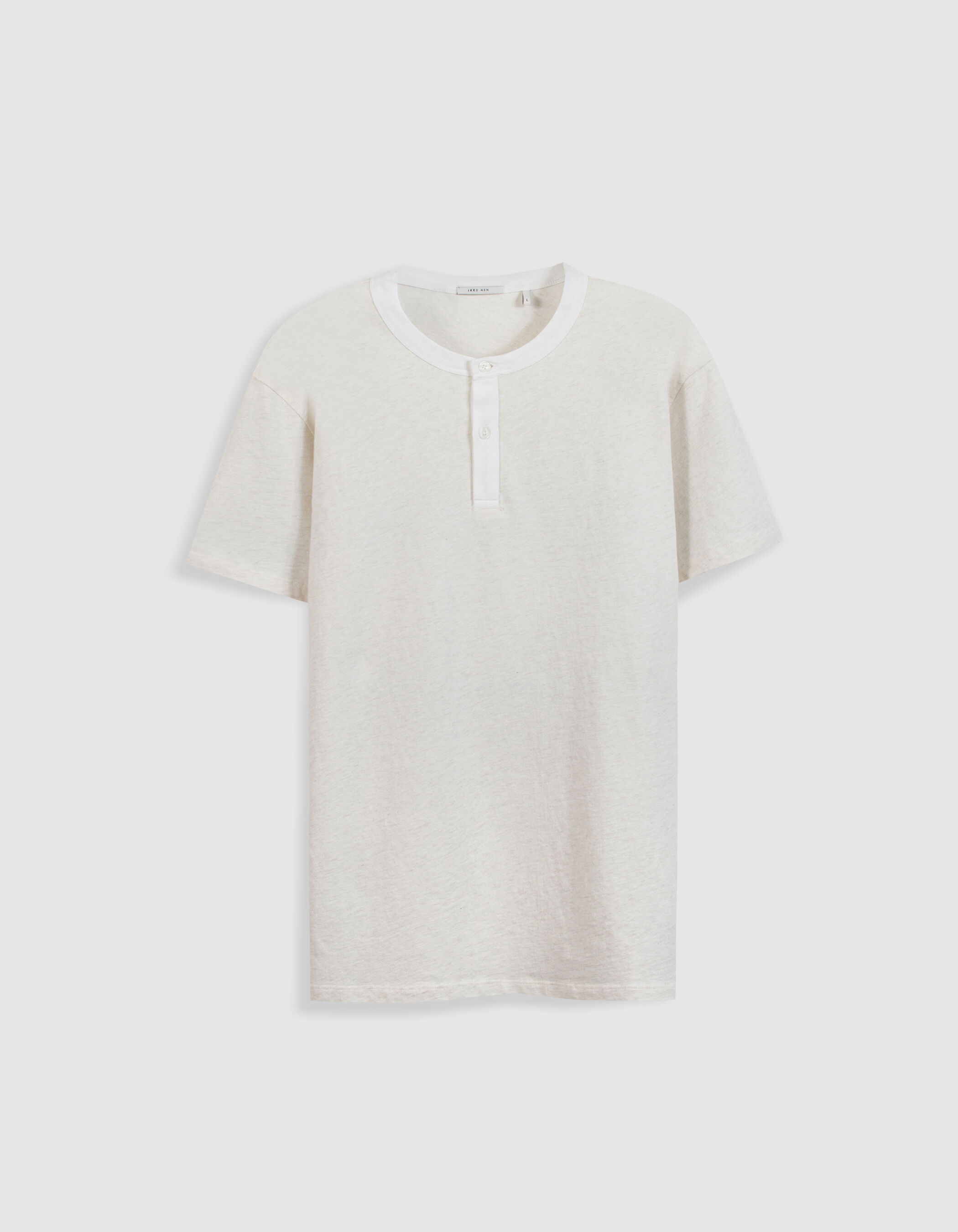 T-shirt col tunisien blanc Homme