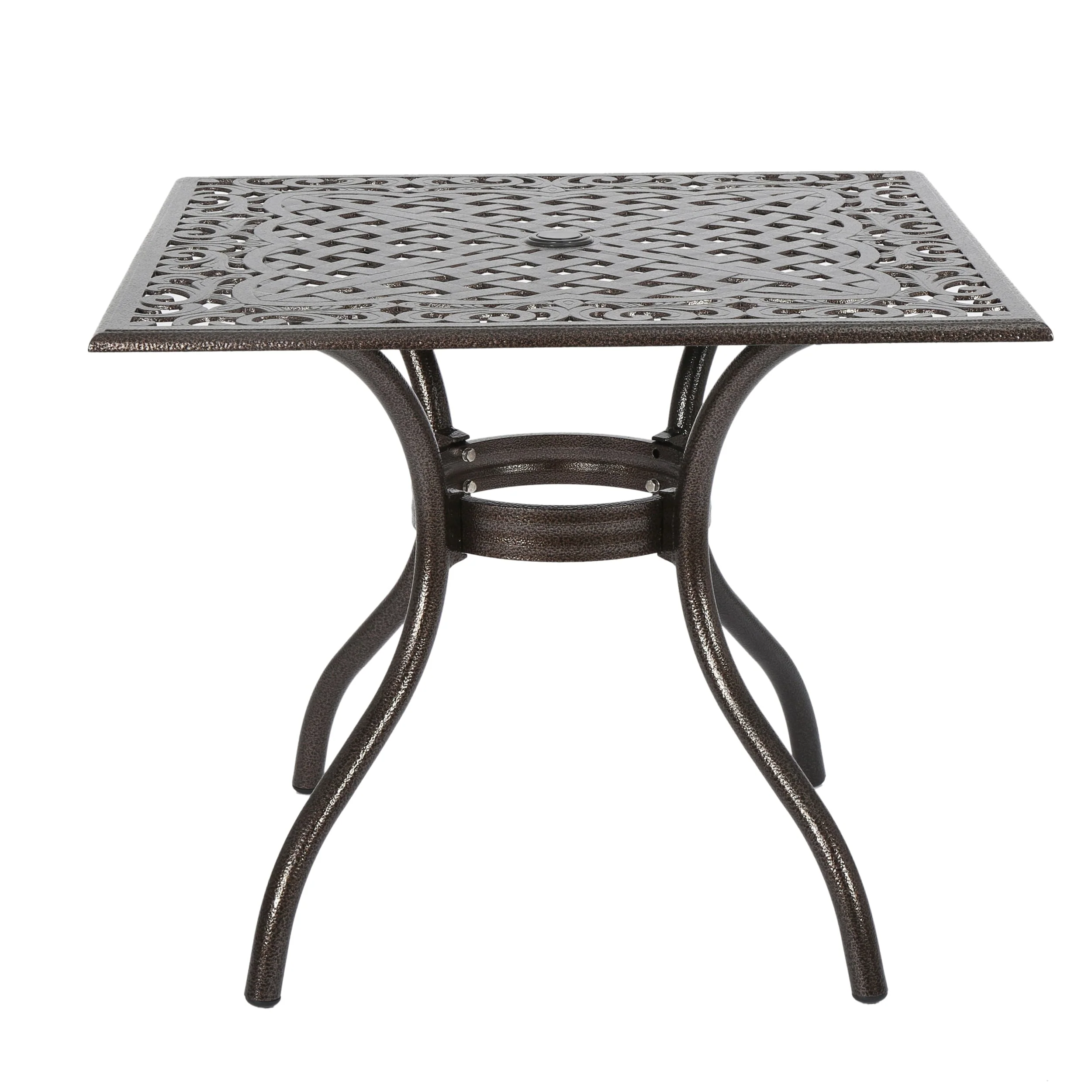 Hallandale Outdoor Cast Aluminum Square Bronze Dining Table (Only) by Christopher Knight Home - 37.00L x 37.00W x 29.53H