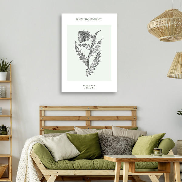 Feeby Obraz na płótnie, Oset roślina - Sztuka liniowa 40x60