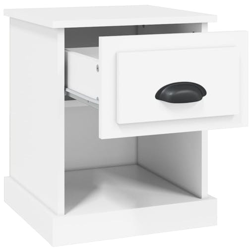 NNEVL Bedside Cabinet White 39x39x47.5 cm Engineered Wood
