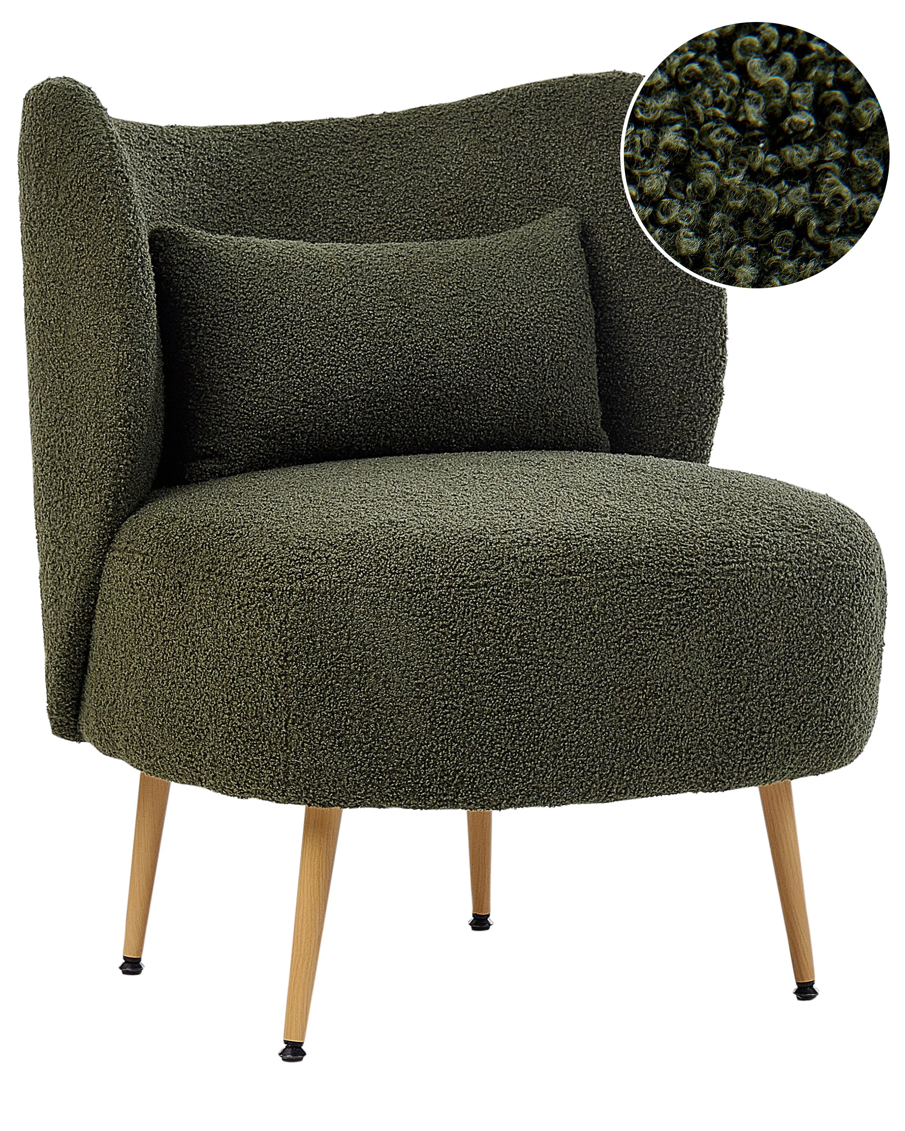 Armchair OTSBY II with Cushion Boucle Dark Green