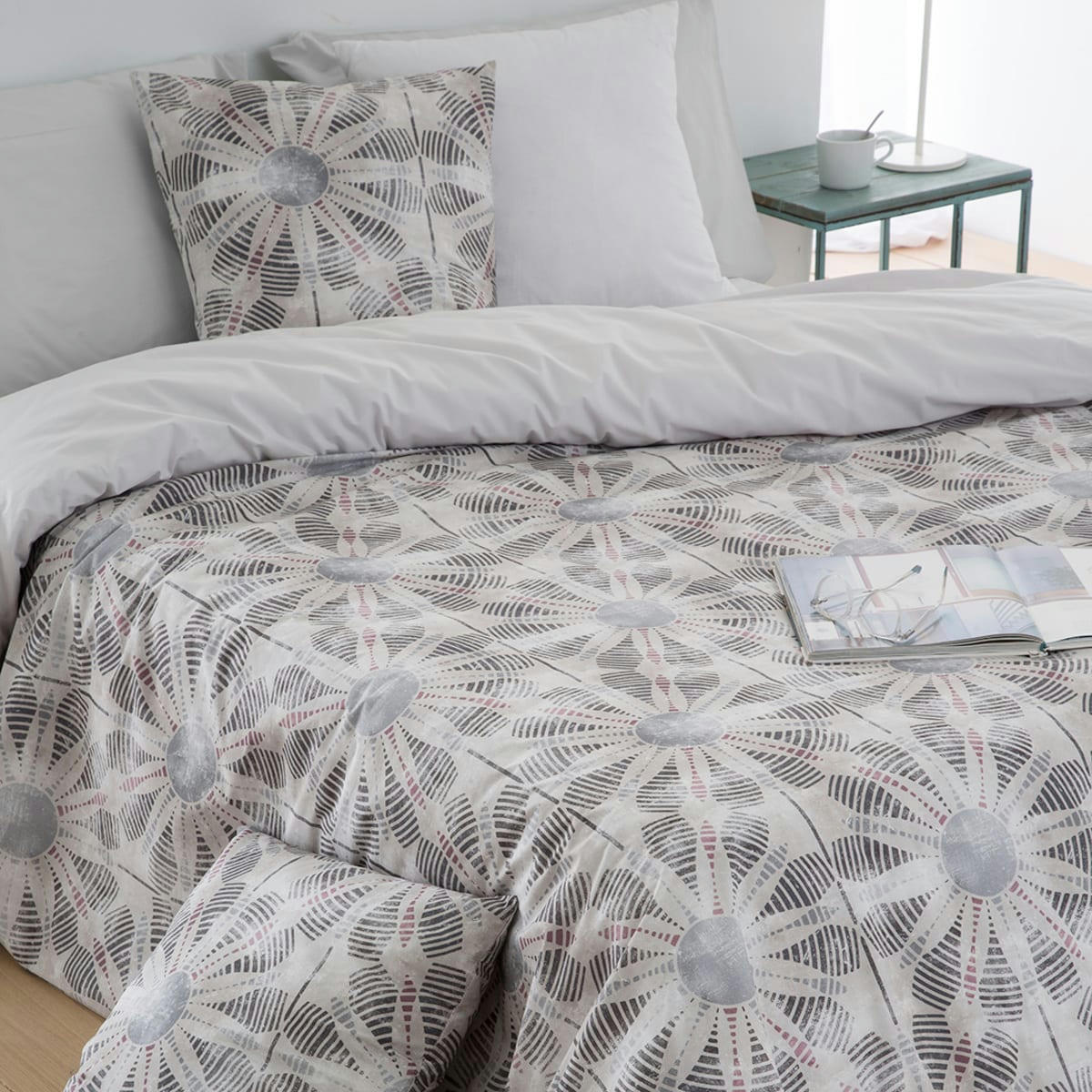 ABU TO - 2 taies d'oreiller 65x65 cm - gris