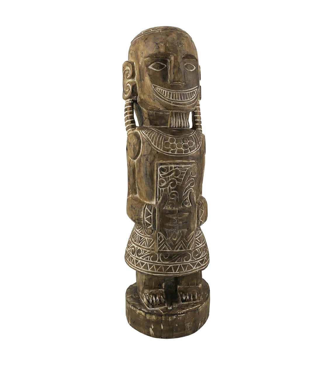 - Totem primitif en bois marron
